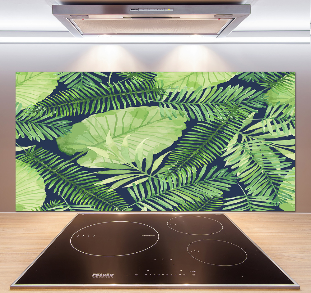 Cooker splashback Tropical leaves