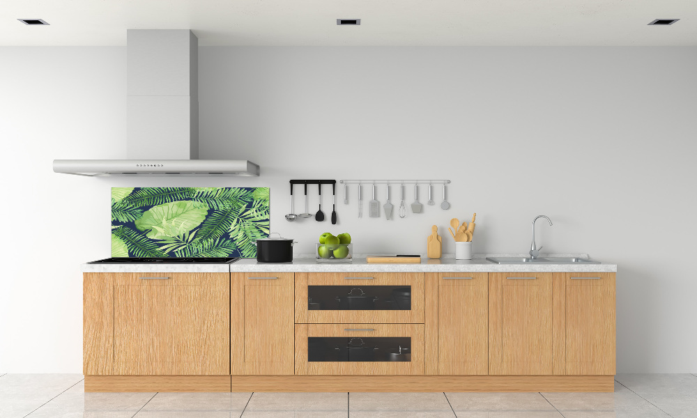 Cooker splashback Tropical leaves