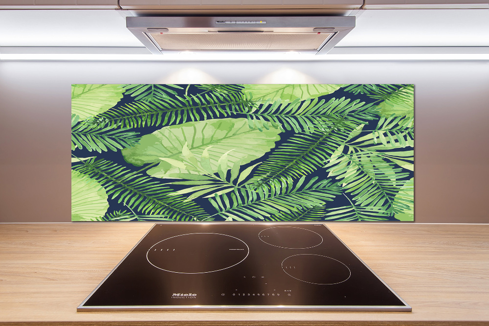 Cooker splashback Tropical leaves