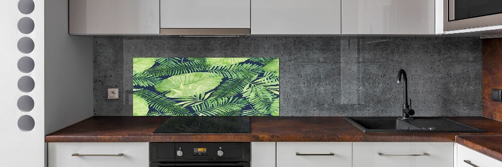 Cooker splashback Tropical leaves