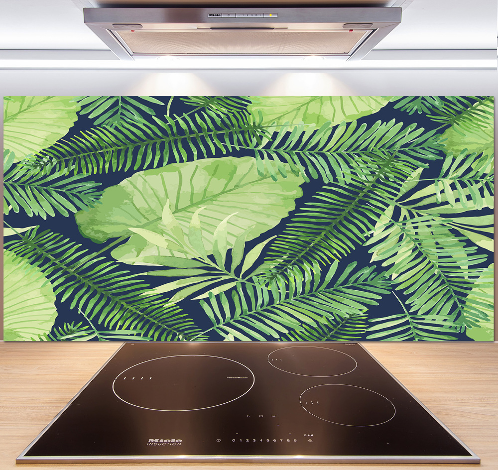 Cooker splashback Tropical leaves