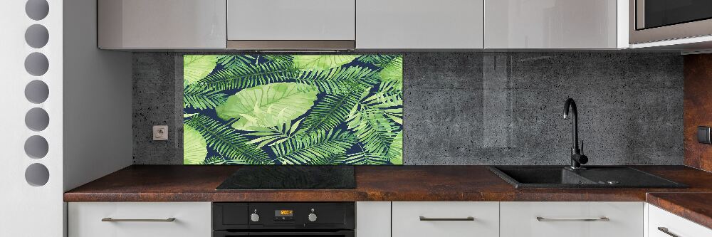 Cooker splashback Tropical leaves