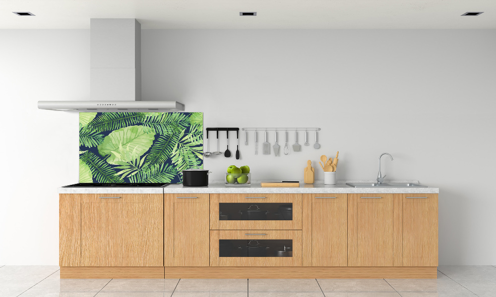 Cooker splashback Tropical leaves