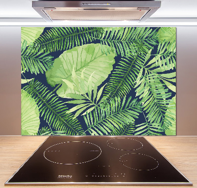 Cooker splashback Tropical leaves