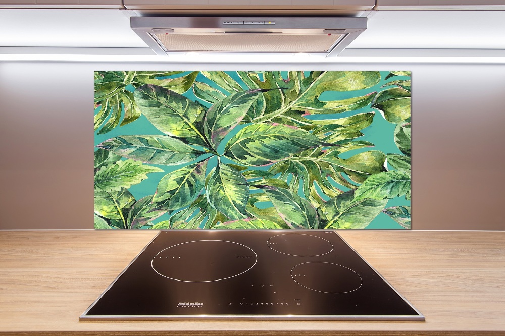 Cooker splashback Tropical leaves