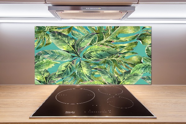 Cooker splashback Tropical leaves