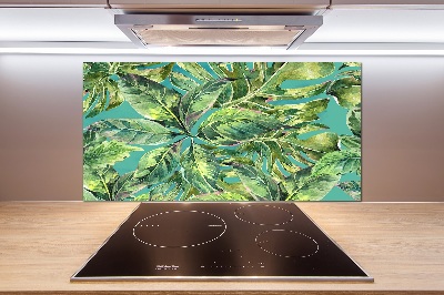 Cooker splashback Tropical leaves