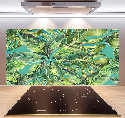 Cooker splashback Tropical leaves