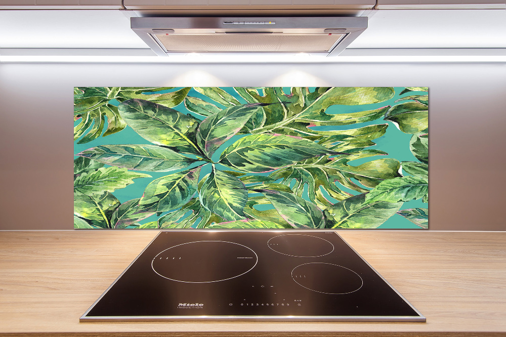 Cooker splashback Tropical leaves