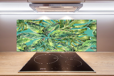 Cooker splashback Tropical leaves