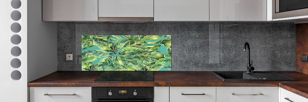 Cooker splashback Tropical leaves