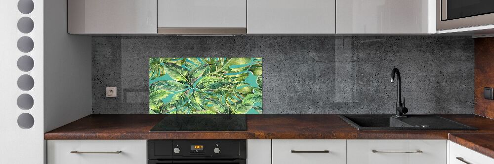 Cooker splashback Tropical leaves