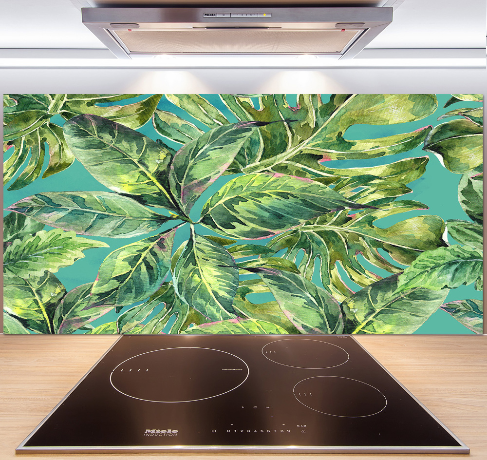 Cooker splashback Tropical leaves