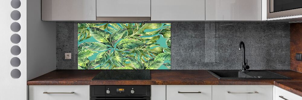 Cooker splashback Tropical leaves