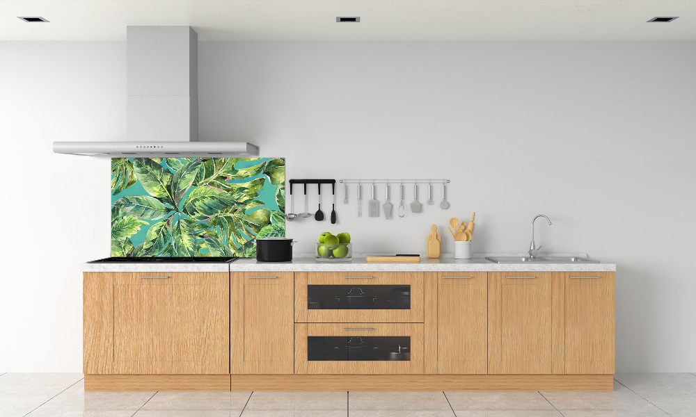 Cooker splashback Tropical leaves