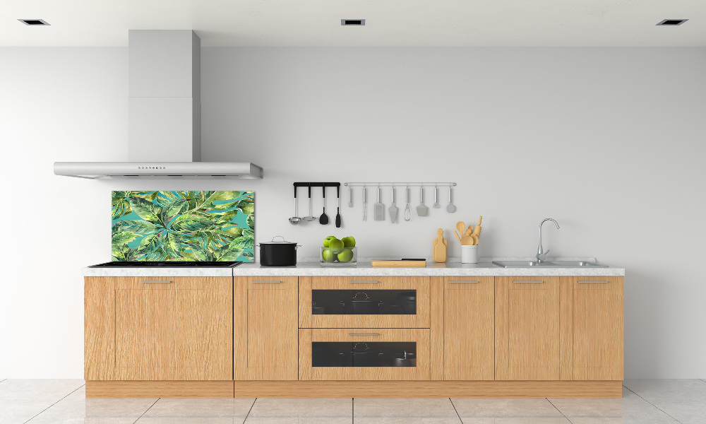 Cooker splashback Tropical leaves