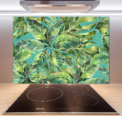 Cooker splashback Tropical leaves