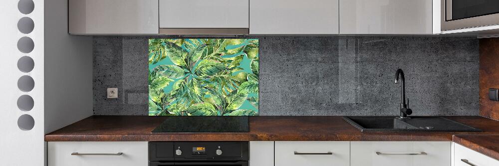 Cooker splashback Tropical leaves