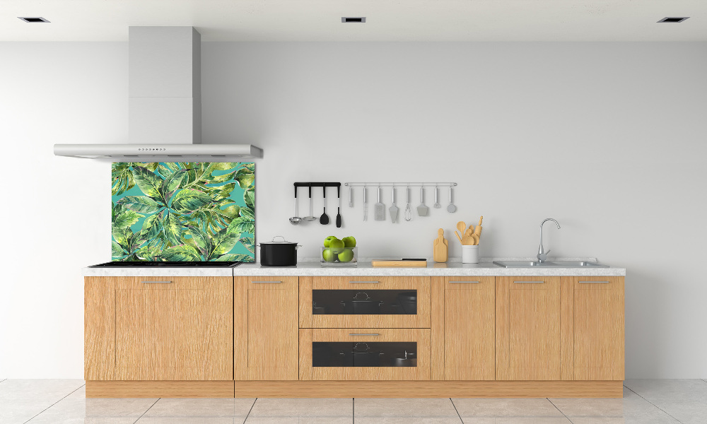 Cooker splashback Tropical leaves