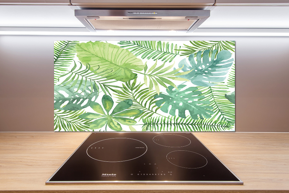 Cooker splashback Tropical leaves