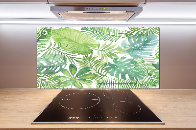 Cooker splashback Tropical leaves