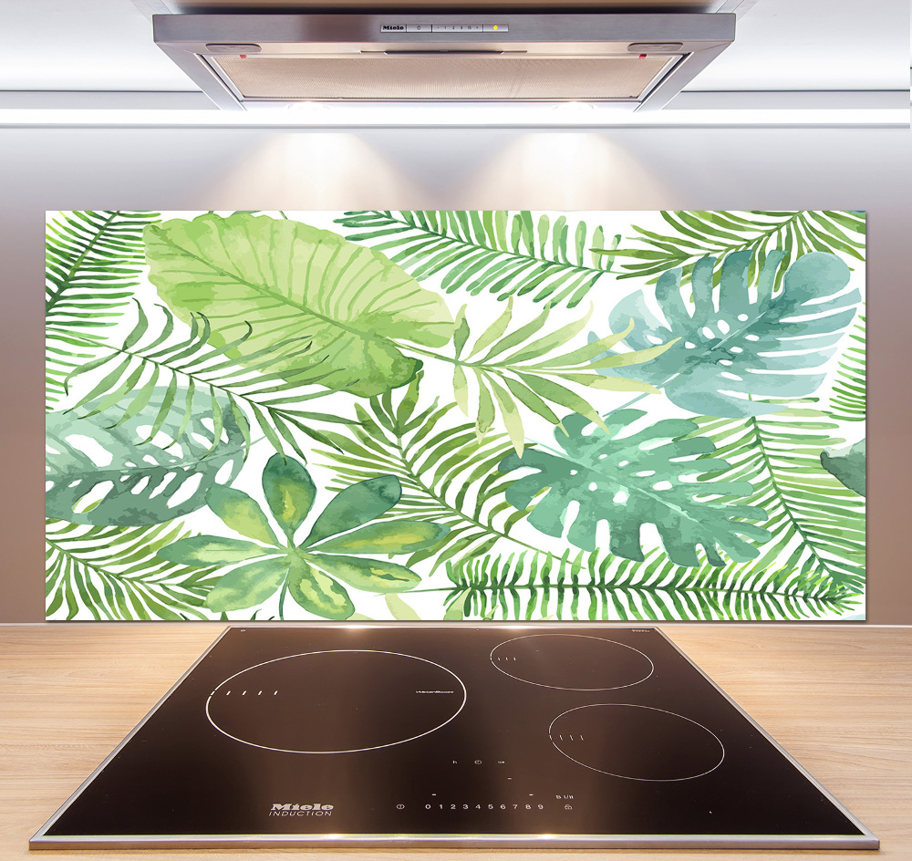 Cooker splashback Tropical leaves