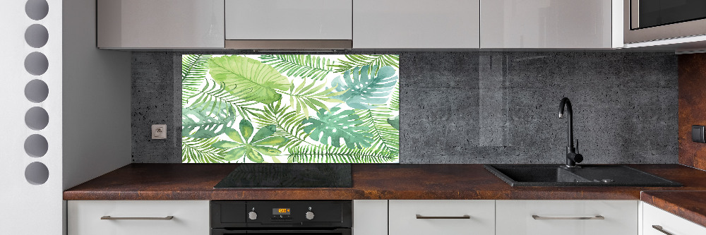 Cooker splashback Tropical leaves