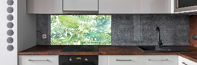 Cooker splashback Tropical leaves