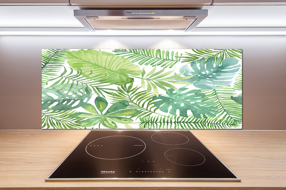 Cooker splashback Tropical leaves