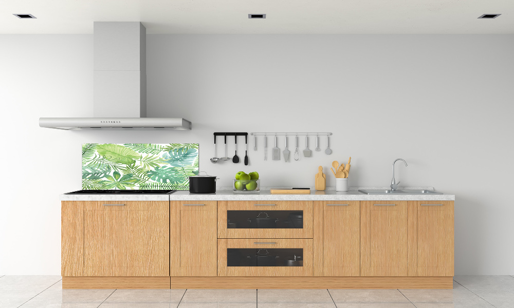 Cooker splashback Tropical leaves