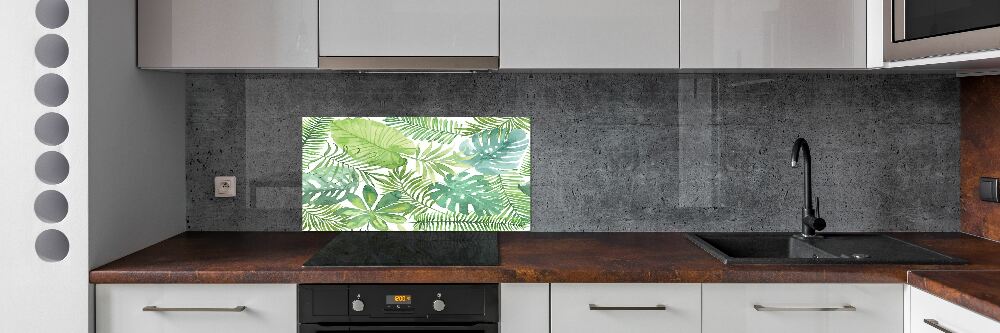 Cooker splashback Tropical leaves