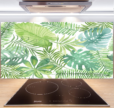 Cooker splashback Tropical leaves