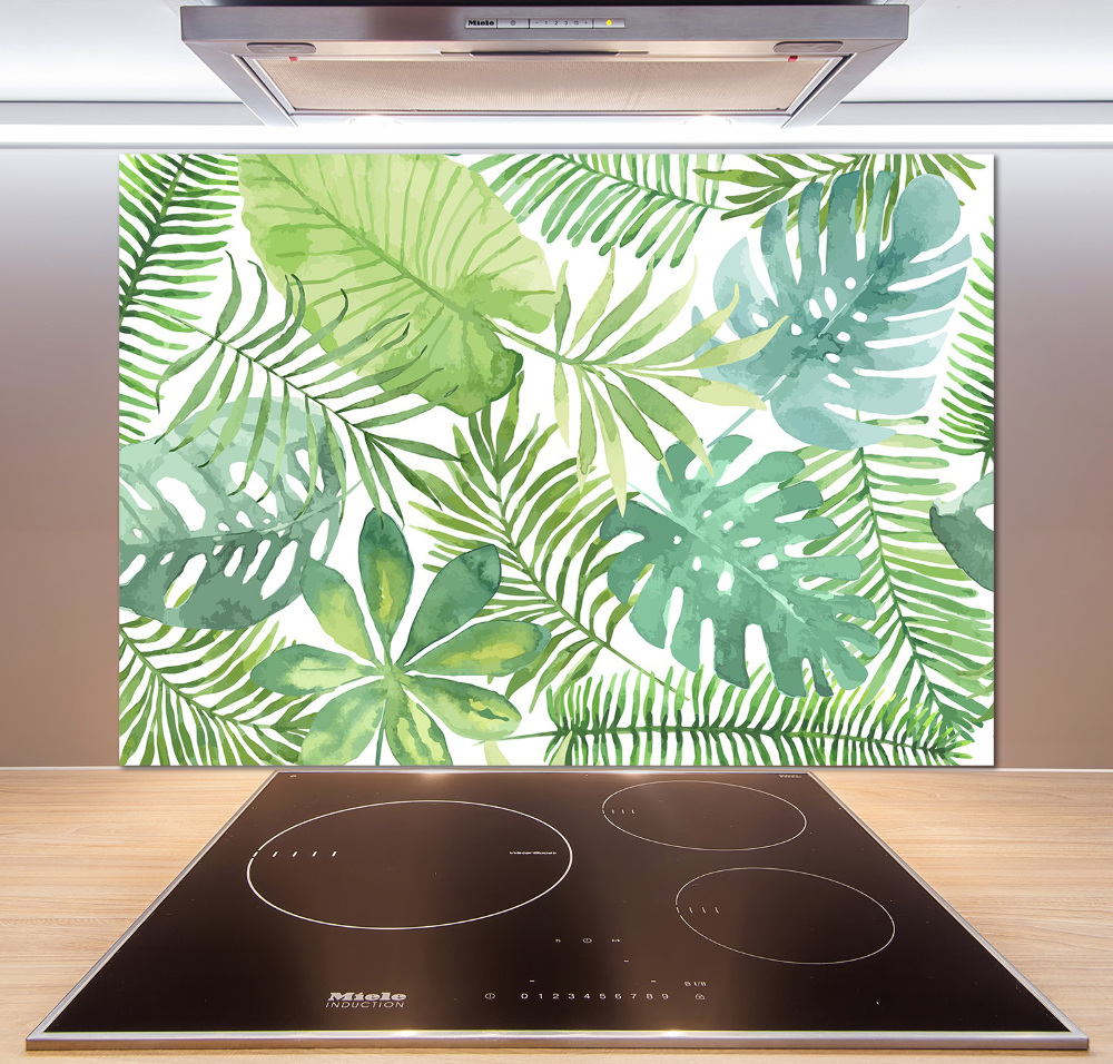 Cooker splashback Tropical leaves