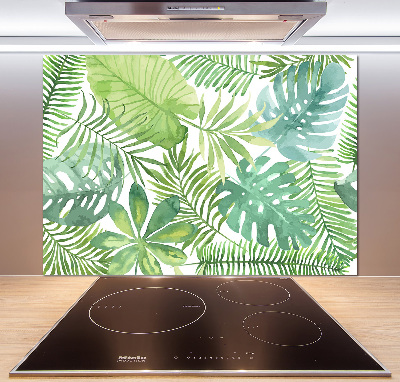 Cooker splashback Tropical leaves