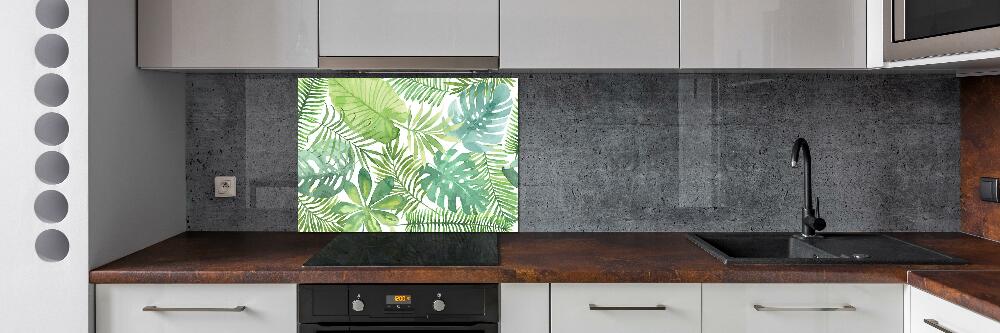 Cooker splashback Tropical leaves