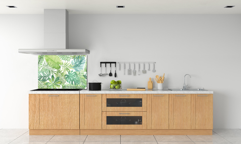 Cooker splashback Tropical leaves