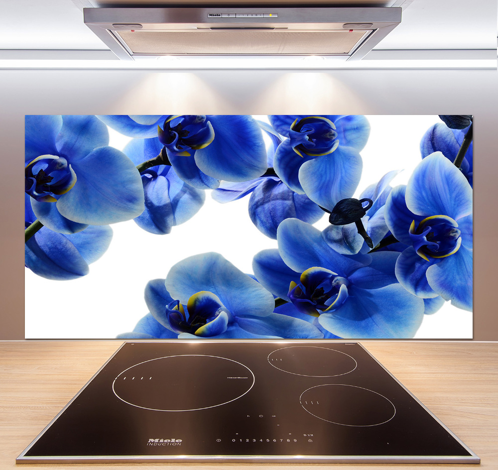 Kitchen splashback Blue orchid