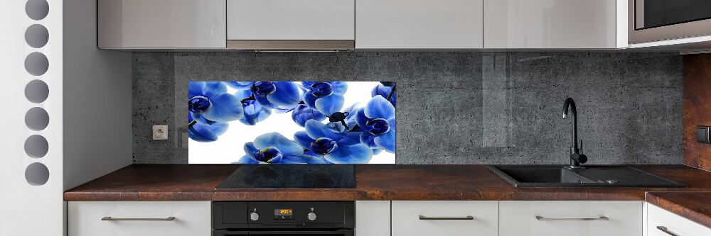 Kitchen splashback Blue orchid