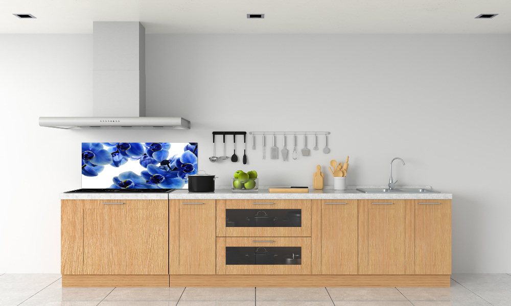 Kitchen splashback Blue orchid