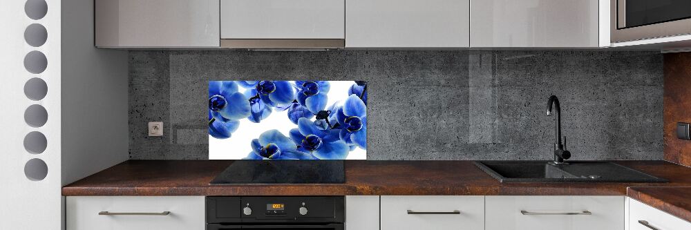 Kitchen splashback Blue orchid