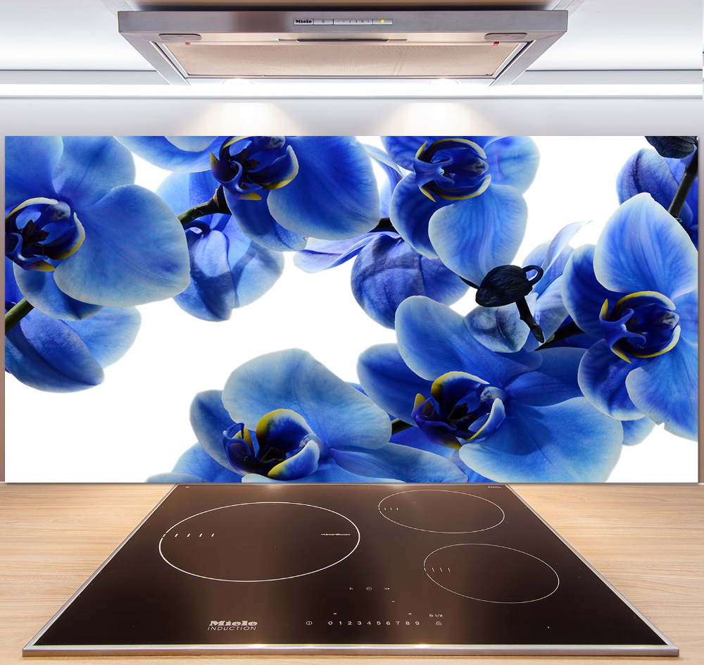 Kitchen splashback Blue orchid