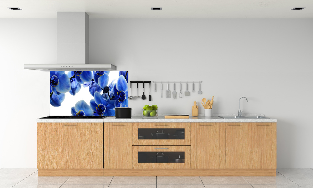 Kitchen splashback Blue orchid