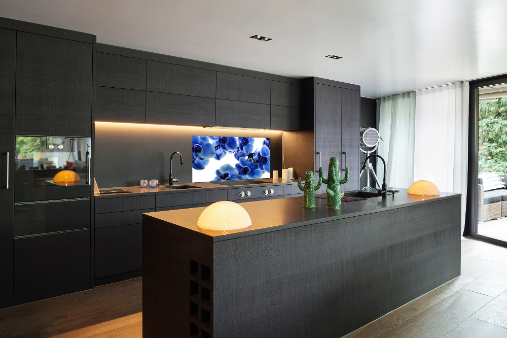 Kitchen splashback Blue orchid