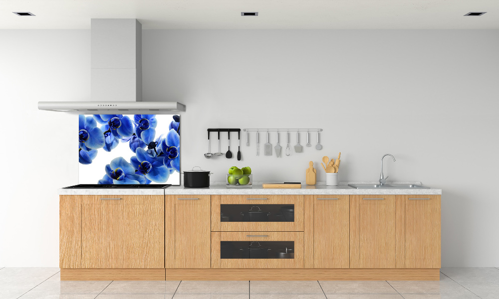 Kitchen splashback Blue orchid