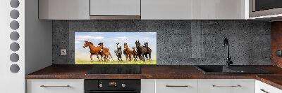 Kitchen splashback Horses at gallop