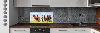 Kitchen splashback Horses at gallop