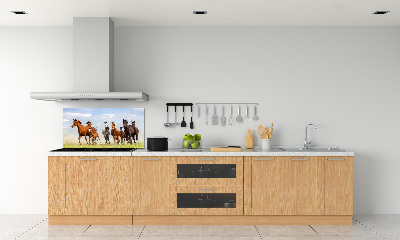 Kitchen splashback Horses at gallop