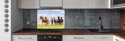 Kitchen splashback Horses at gallop