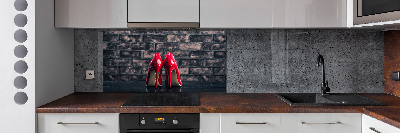 Cooker splashback Red heels