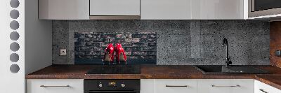 Cooker splashback Red heels